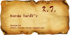 Korda Teréz névjegykártya